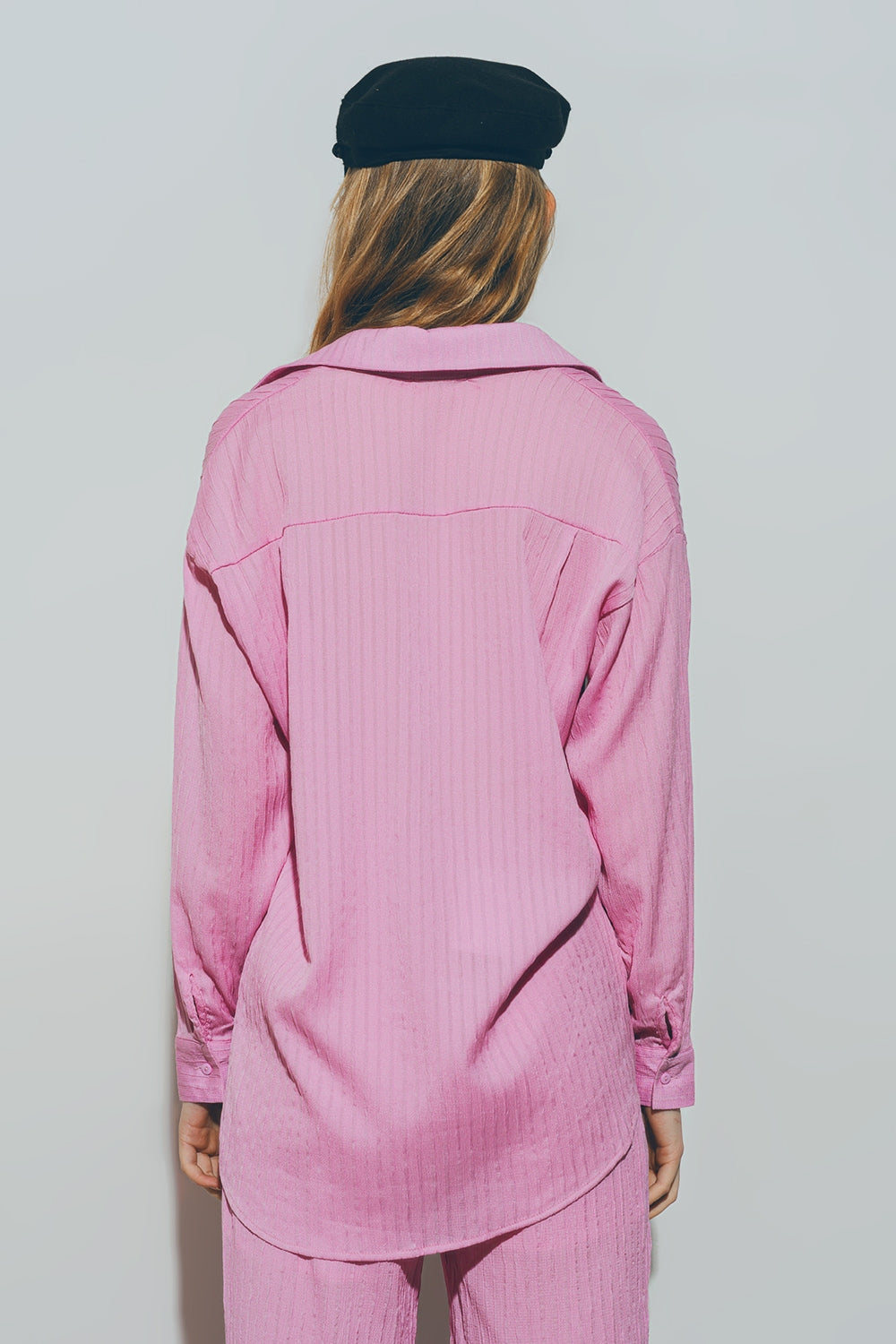 Janine Textured Shirt in Pink