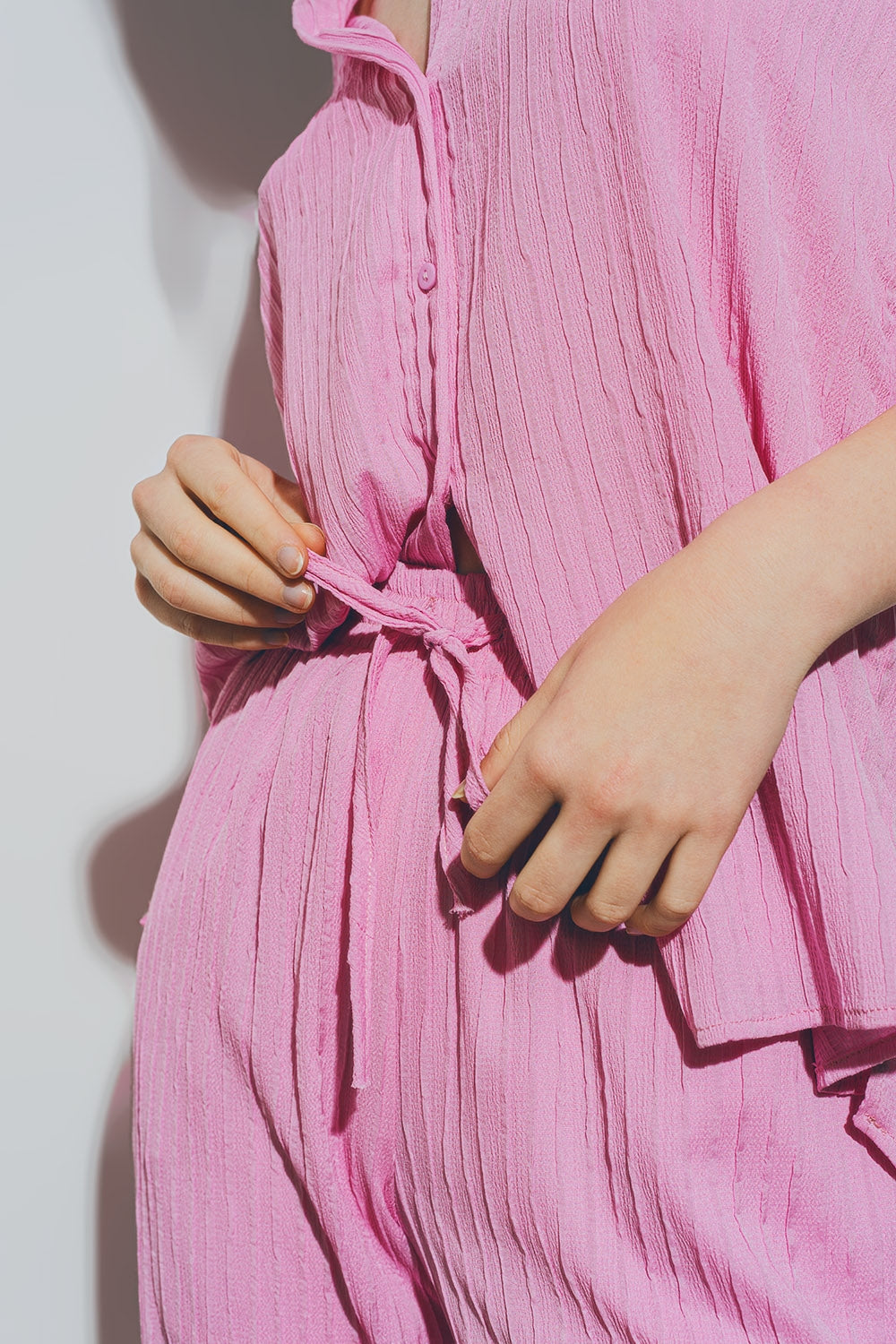 Janine Textured Shirt in Pink