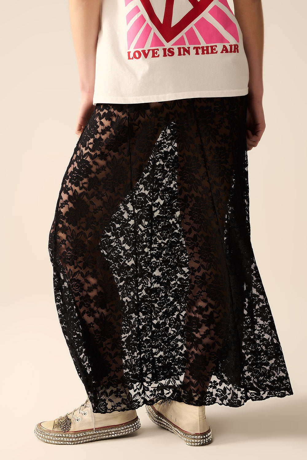 Marisol Black Lace Maxi Skirt
