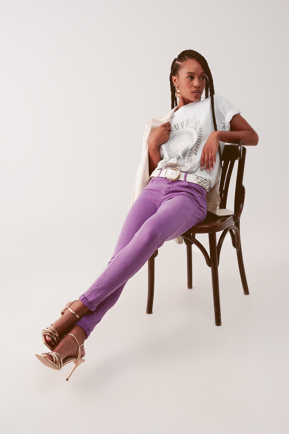 Assata Love Graphic Tee in White